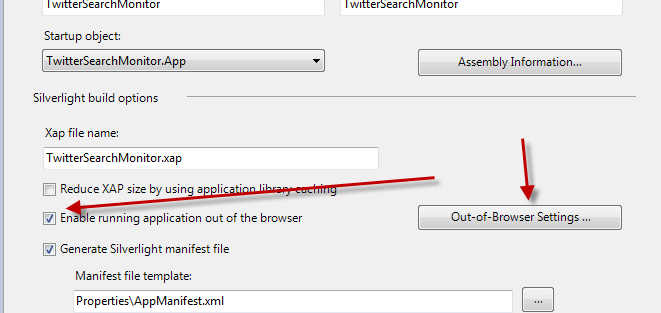 Application properties Application properties
