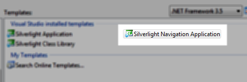 Silverlight Navigation Application template Silverlight Navigation Application template